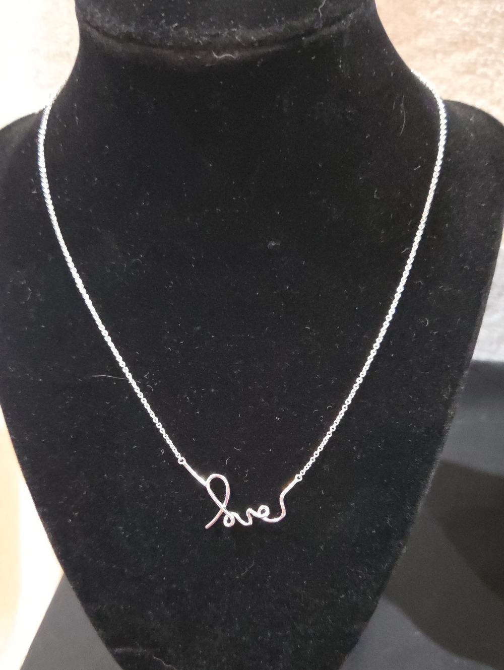STELLA & DOT STERLING SILVER "LOVE" NECKLACE
